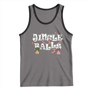 Funny Naughty Christmas Jingle Balls Tank Top Santa Xmas Jingle Bells Adult Joke TS11 Deep Heather Black Print Your Wear