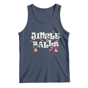 Funny Naughty Christmas Jingle Balls Tank Top Santa Xmas Jingle Bells Adult Joke TS11 Navy Print Your Wear