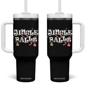 Funny Naughty Christmas Jingle Balls Tumbler With Handle Santa Xmas Jingle Bells Adult Joke TS11 One Size: 40 oz Black Print Your Wear