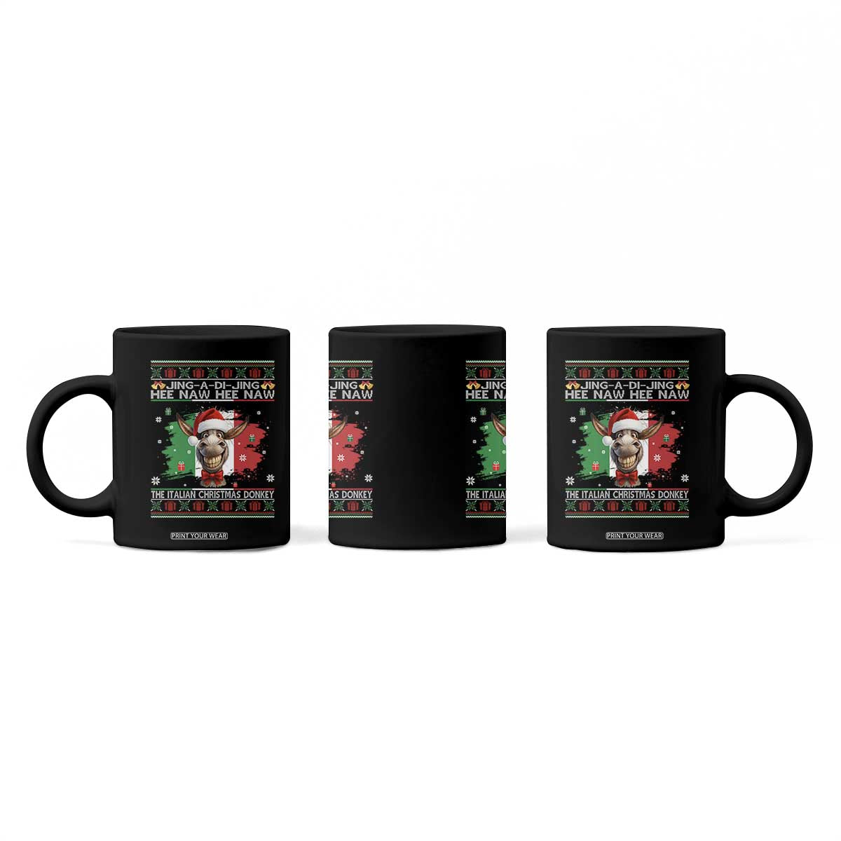 Funny Italian Christmas Donkey Coffee Mug Funny Domick The Donkey Holiday Italy Flag TS11 Print Your Wear