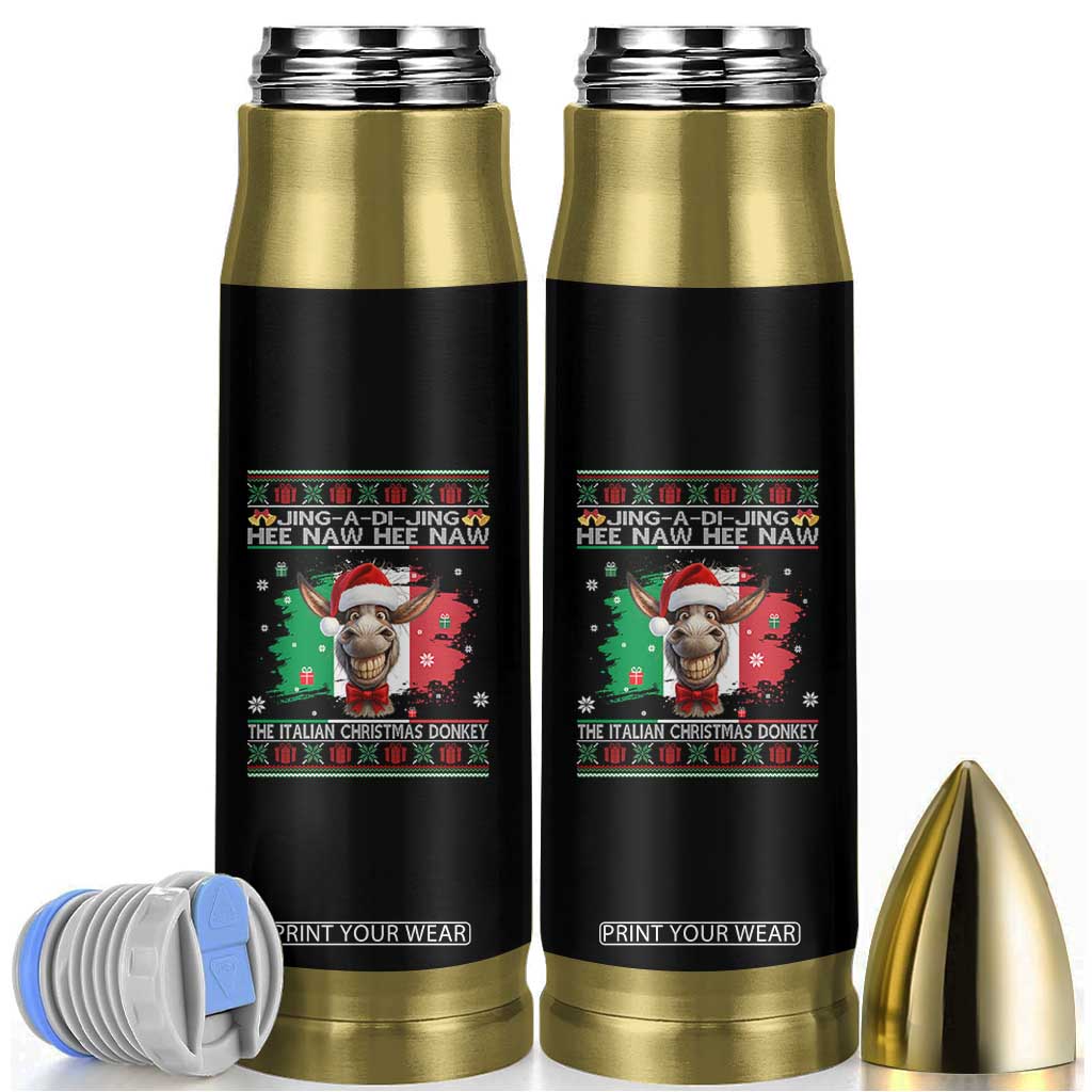 Funny Italian Christmas Donkey Bullet Tumbler Funny Domick The Donkey Holiday Italy Flag TS11 Black Print Your Wear