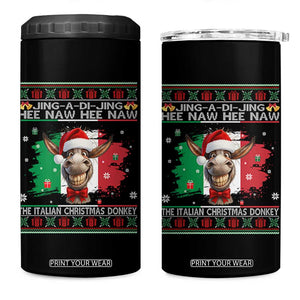 Funny Italian Christmas Donkey 4 in 1 Can Cooler Tumbler Funny Domick The Donkey Holiday Italy Flag TS11 One Size: 16 oz Black Print Your Wear
