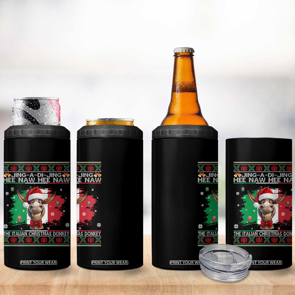 Funny Italian Christmas Donkey 4 in 1 Can Cooler Tumbler Funny Domick The Donkey Holiday Italy Flag TS11 Print Your Wear