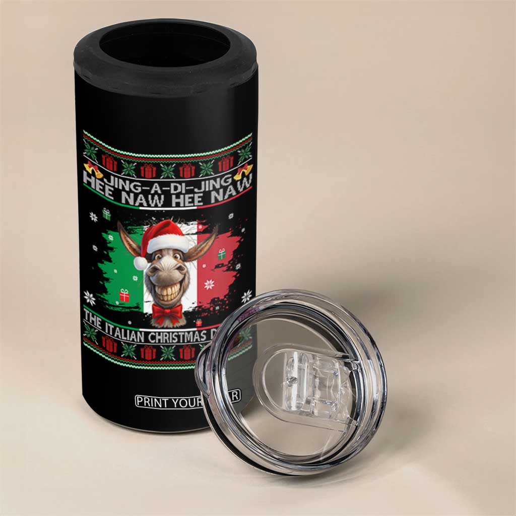 Funny Italian Christmas Donkey 4 in 1 Can Cooler Tumbler Funny Domick The Donkey Holiday Italy Flag TS11 Print Your Wear
