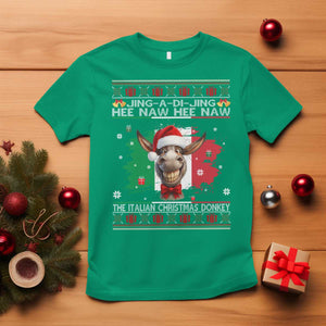 Funny Italian Christmas Donkey T Shirt Funny Domick The Donkey Holiday Italy Flag TS11 Irish Green Print Your Wear