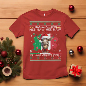Funny Italian Christmas Donkey T Shirt Funny Domick The Donkey Holiday Italy Flag TS11 Red Print Your Wear