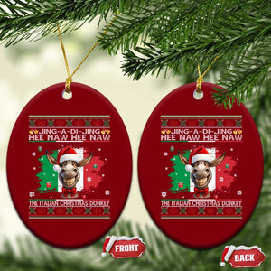 Funny Italian Christmas Donkey Ceramic Ornament Funny Domick The Donkey Holiday Italy Flag TS11 Print Your Wear