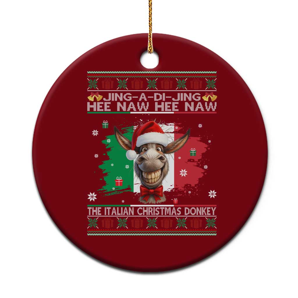 Funny Italian Christmas Donkey Ceramic Ornament Funny Domick The Donkey Holiday Italy Flag TS11 1pc Red Print Your Wear