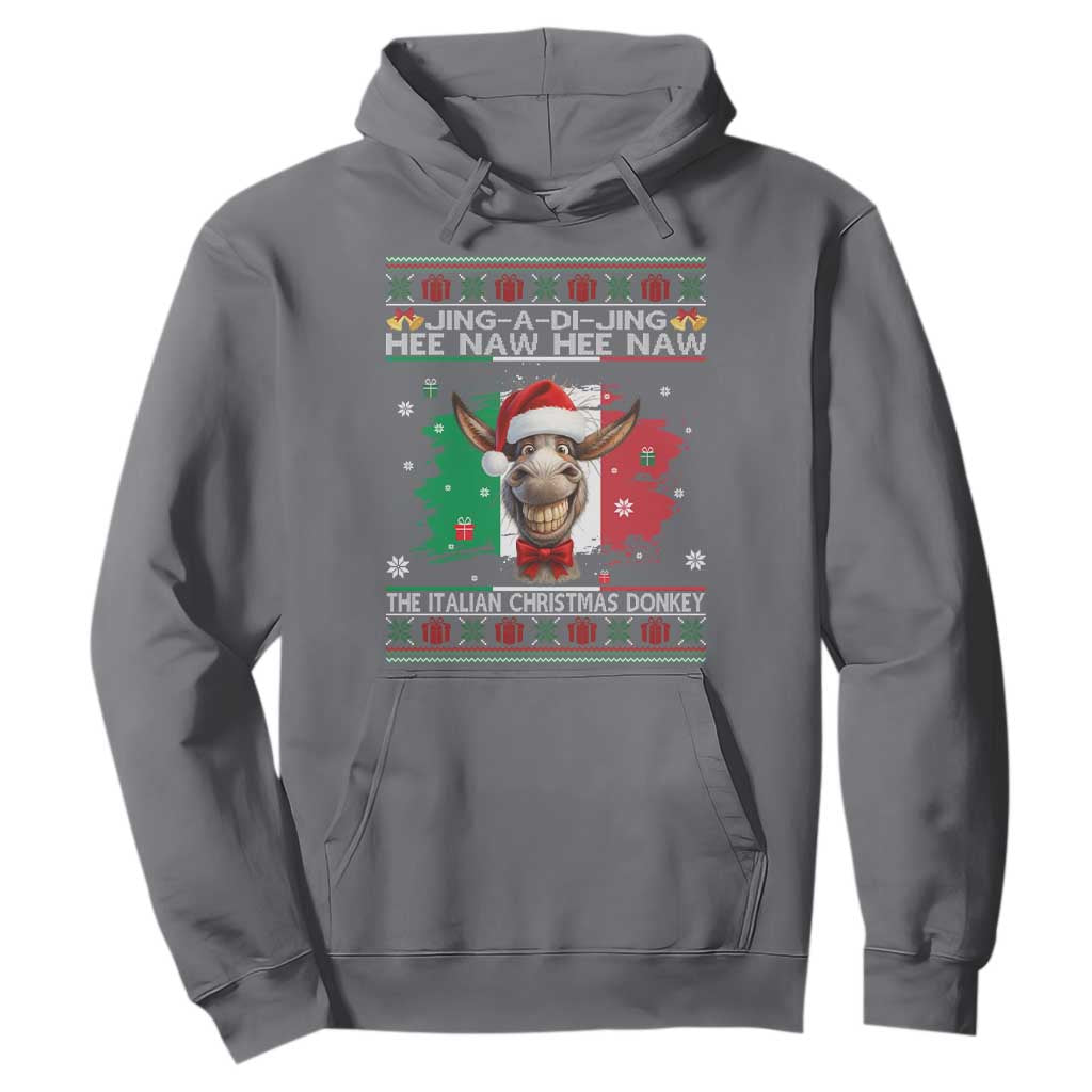Funny Italian Christmas Donkey Hoodie Funny Domick The Donkey Holiday Italy Flag TS11 Charcoal Print Your Wear