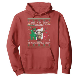 Funny Italian Christmas Donkey Hoodie Funny Domick The Donkey Holiday Italy Flag TS11 Red Print Your Wear