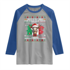 Funny Italian Christmas Donkey Raglan Shirt Funny Domick The Donkey Holiday Italy Flag TS11 Sport Gray Royal Print Your Wear
