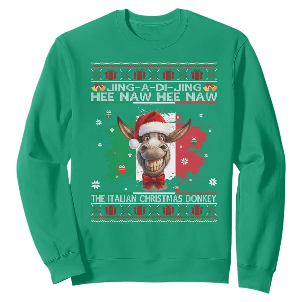 Funny Italian Christmas Donkey Sweatshirt Funny Domick The Donkey Holiday Italy Flag TS11 Irish Green Print Your Wear