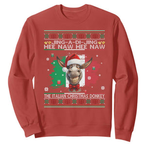 Funny Italian Christmas Donkey Sweatshirt Funny Domick The Donkey Holiday Italy Flag TS11 Red Print Your Wear