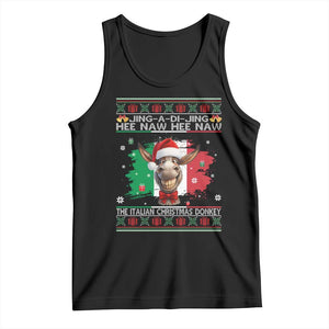 Funny Italian Christmas Donkey Tank Top Funny Domick The Donkey Holiday Italy Flag TS11 Black Print Your Wear
