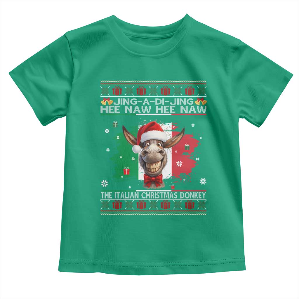 Funny Italian Christmas Donkey Toddler T Shirt Funny Domick The Donkey Holiday Italy Flag TS11 Irish Green Print Your Wear
