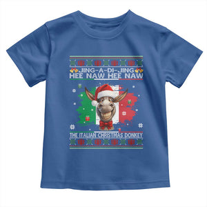 Funny Italian Christmas Donkey Toddler T Shirt Funny Domick The Donkey Holiday Italy Flag TS11 Royal Blue Print Your Wear