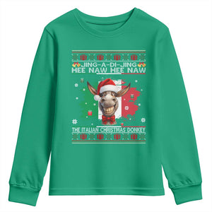 Funny Italian Christmas Donkey Youth Sweatshirt Funny Domick The Donkey Holiday Italy Flag TS11 Irish Green Print Your Wear