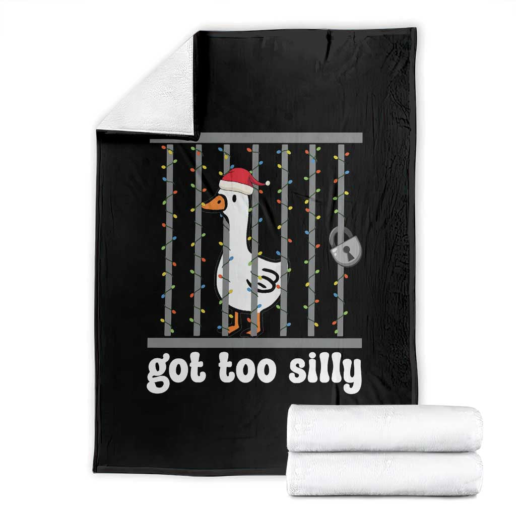 Funny Got Too Silly Christmas Throw Blanket Santa Goose Pun Humor Animal Lovers TS11 Black Print Your Wear