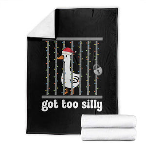 Funny Got Too Silly Christmas Throw Blanket Santa Goose Pun Humor Animal Lovers TS11 Black Print Your Wear