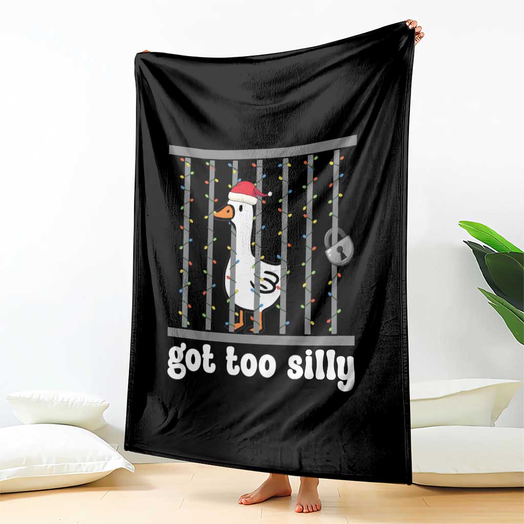 Funny Got Too Silly Christmas Throw Blanket Santa Goose Pun Humor Animal Lovers TS11 Print Your Wear