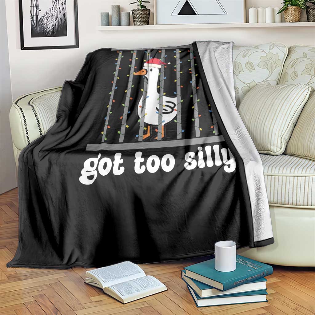 Funny Got Too Silly Christmas Throw Blanket Santa Goose Pun Humor Animal Lovers TS11 Print Your Wear
