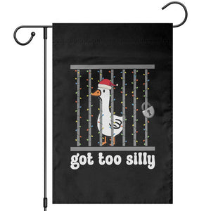 Funny Got Too Silly Christmas Garden Flag Santa Goose Pun Humor Animal Lovers TS11 Black Print Your Wear
