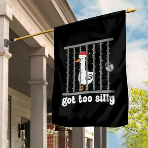 Funny Got Too Silly Christmas Garden Flag Santa Goose Pun Humor Animal Lovers TS11 Print Your Wear