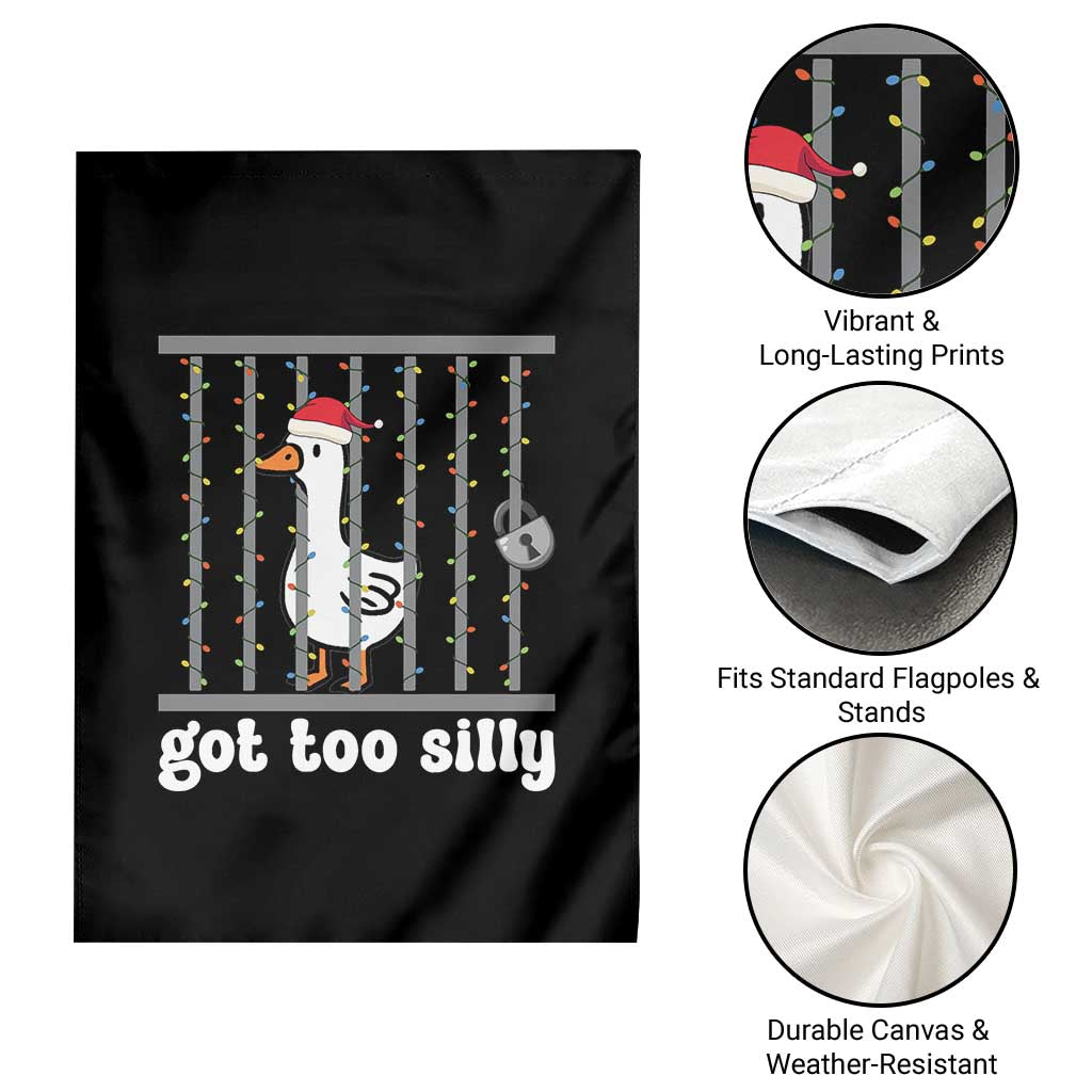 Funny Got Too Silly Christmas Garden Flag Santa Goose Pun Humor Animal Lovers TS11 Print Your Wear