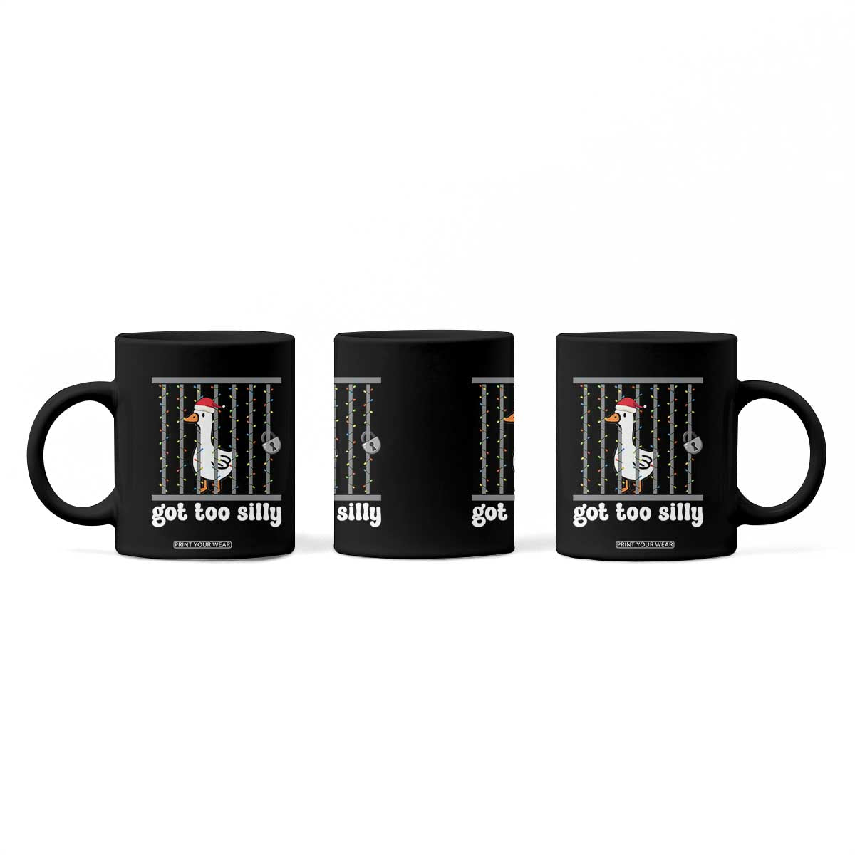 Funny Got Too Silly Christmas Coffee Mug Santa Goose Pun Humor Animal Lovers TS11 Print Your Wear