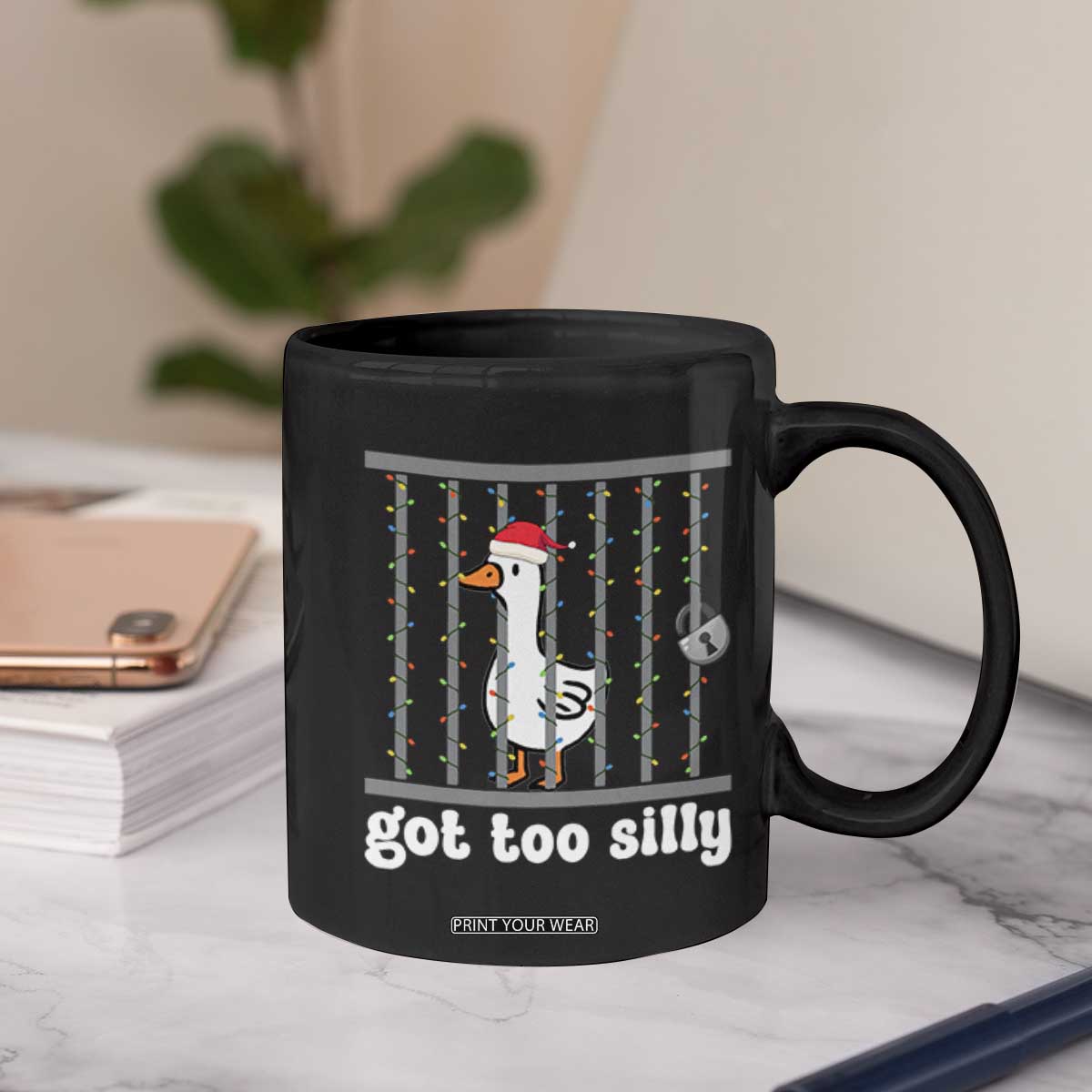 Funny Got Too Silly Christmas Coffee Mug Santa Goose Pun Humor Animal Lovers TS11 Print Your Wear