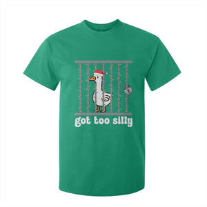 Funny Got Too Silly Christmas T Shirt For Kid Santa Goose Pun Humor Animal Lovers TS11 Irish Green Print Your Wear