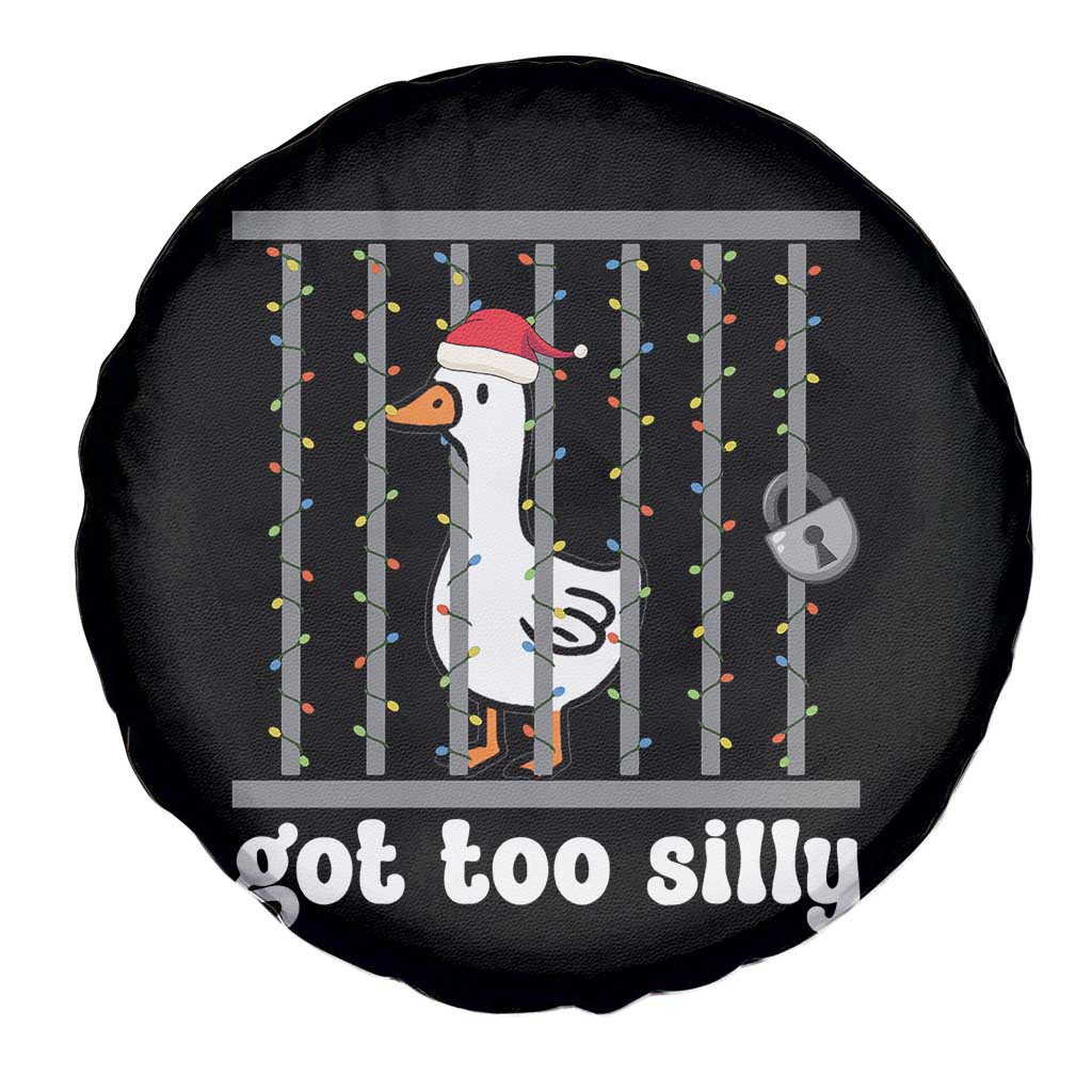 Funny Got Too Silly Christmas Spare Tire Cover Santa Goose Pun Humor Animal Lovers TS11 Print Your Wear