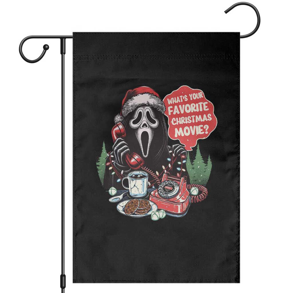 Funny Ghost Christmas Face Garden Flag Whats Your Favorite Christmas Movie Spooky Xmas TS11 Black Print Your Wear