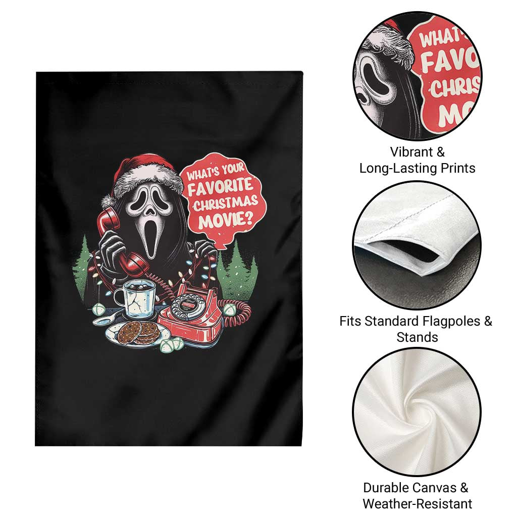 Funny Ghost Christmas Face Garden Flag Whats Your Favorite Christmas Movie Spooky Xmas TS11 Print Your Wear
