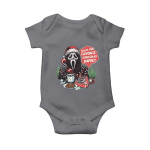 Funny Ghost Christmas Face Baby Onesie Whats Your Favorite Christmas Movie Spooky Xmas TS11 Charcoal Print Your Wear