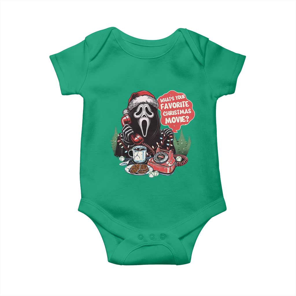 Funny Ghost Christmas Face Baby Onesie Whats Your Favorite Christmas Movie Spooky Xmas TS11 Irish Green Print Your Wear