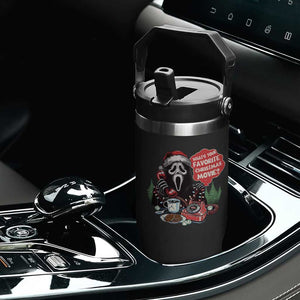Funny Ghost Christmas Face Flip Straw Tumbler Whats Your Favorite Christmas Movie Spooky Xmas TS11 Print Your Wear