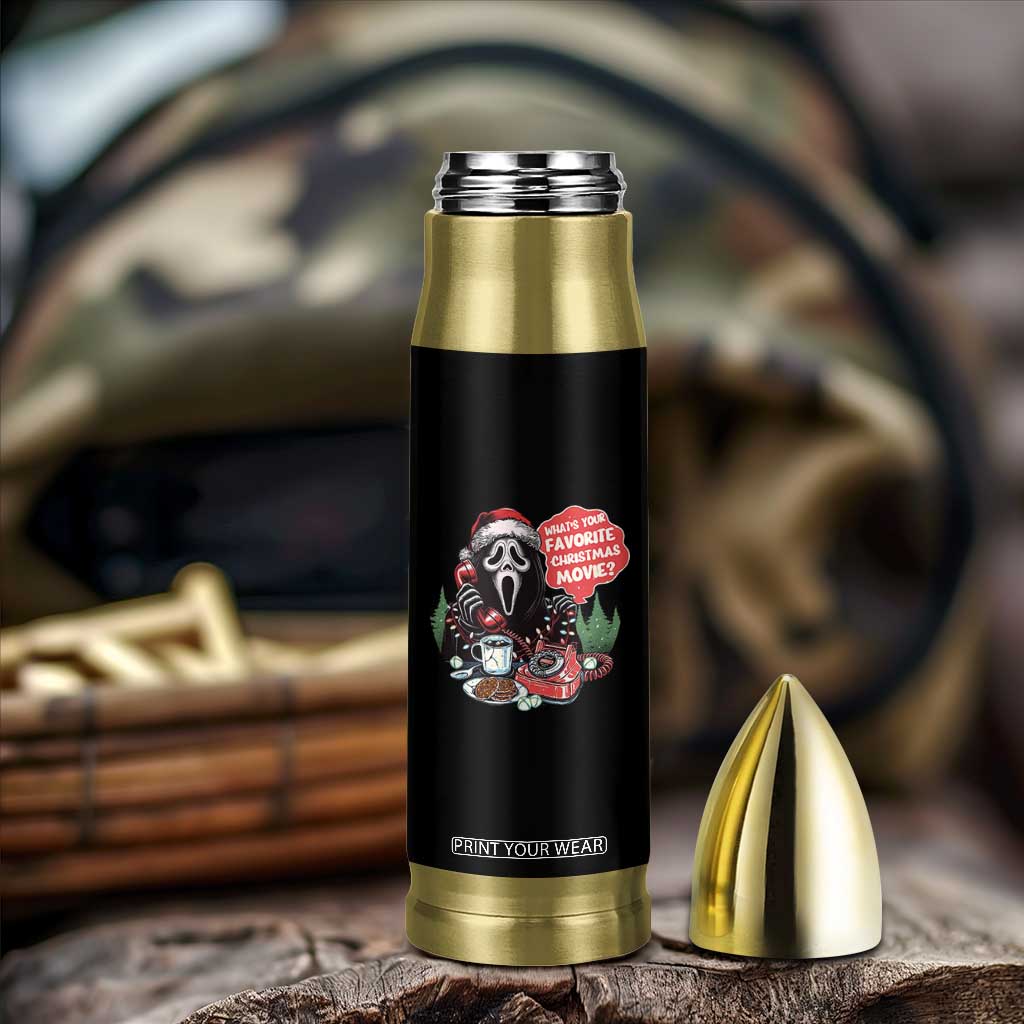 Funny Ghost Christmas Face Bullet Tumbler Whats Your Favorite Christmas Movie Spooky Xmas TS11 Print Your Wear
