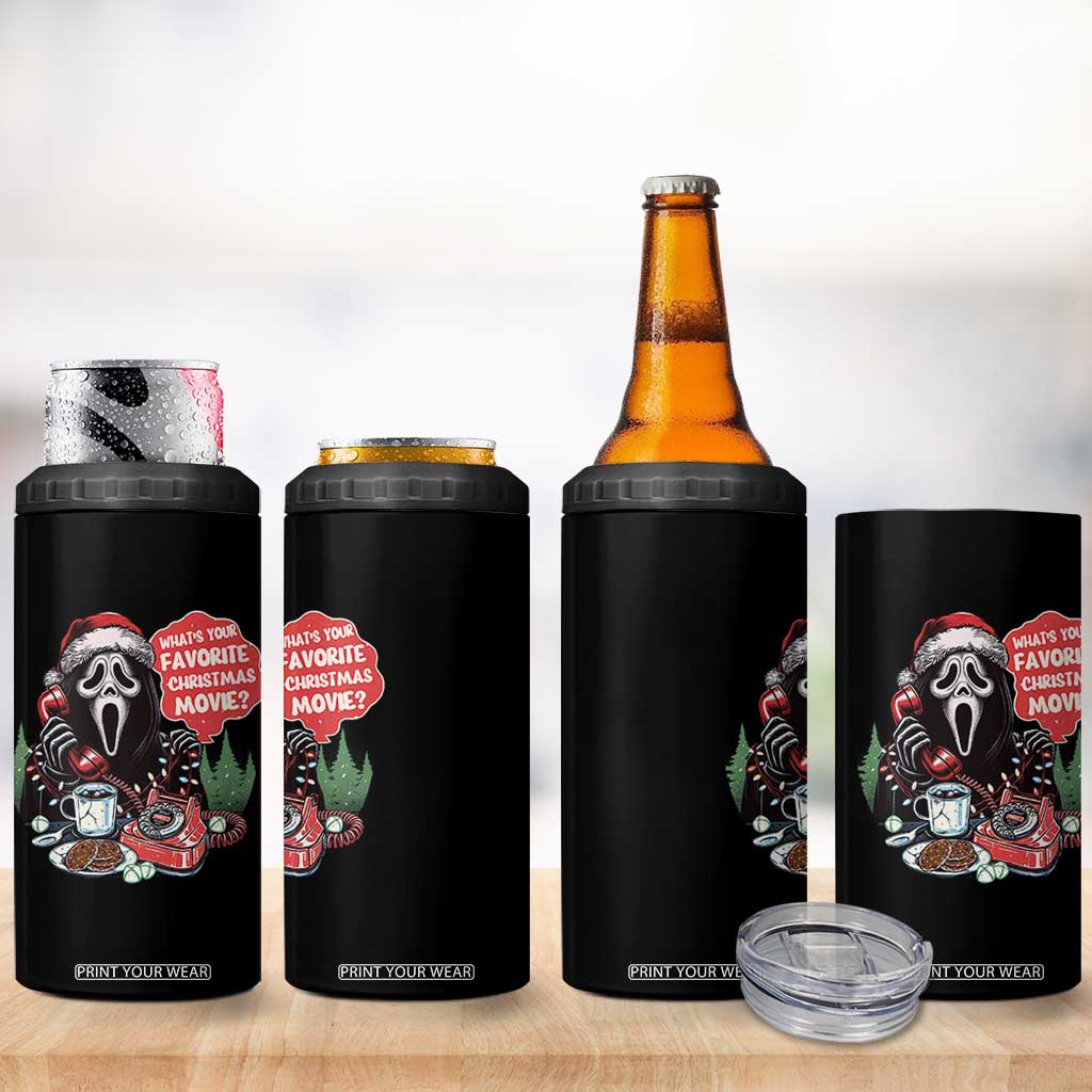 Funny Ghost Christmas Face 4 in 1 Can Cooler Tumbler Whats Your Favorite Christmas Movie Spooky Xmas TS11 Print Your Wear