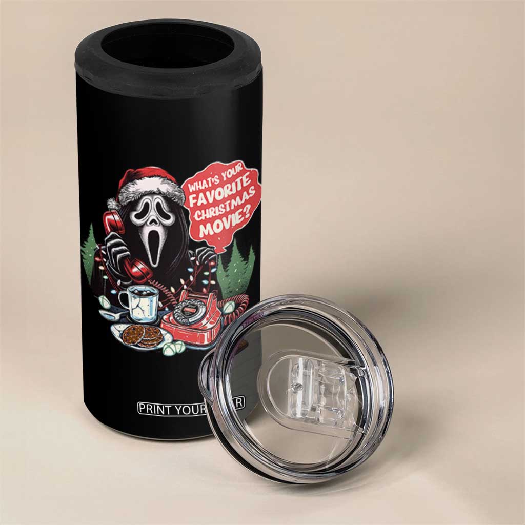Funny Ghost Christmas Face 4 in 1 Can Cooler Tumbler Whats Your Favorite Christmas Movie Spooky Xmas TS11 Print Your Wear