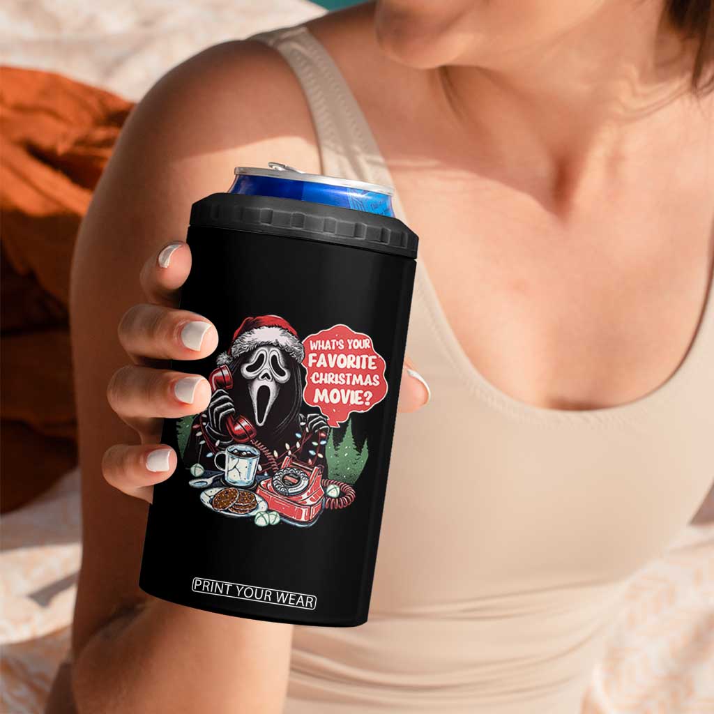 Funny Ghost Christmas Face 4 in 1 Can Cooler Tumbler Whats Your Favorite Christmas Movie Spooky Xmas TS11 Print Your Wear