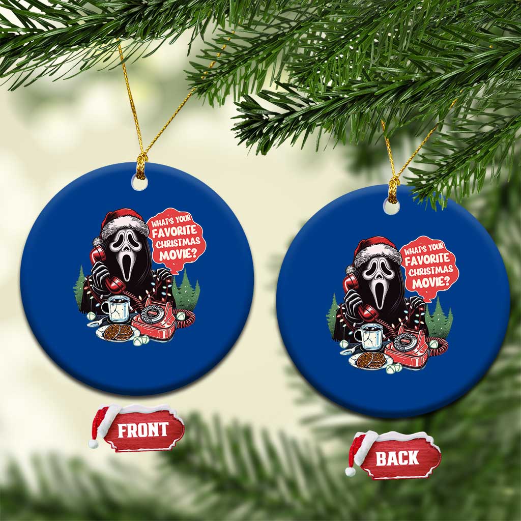 Funny Ghost Christmas Face Ceramic Ornament Whats Your Favorite Christmas Movie Spooky Xmas TS11 1pc Blue Print Your Wear