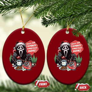 Funny Ghost Christmas Face Ceramic Ornament Whats Your Favorite Christmas Movie Spooky Xmas TS11 Print Your Wear