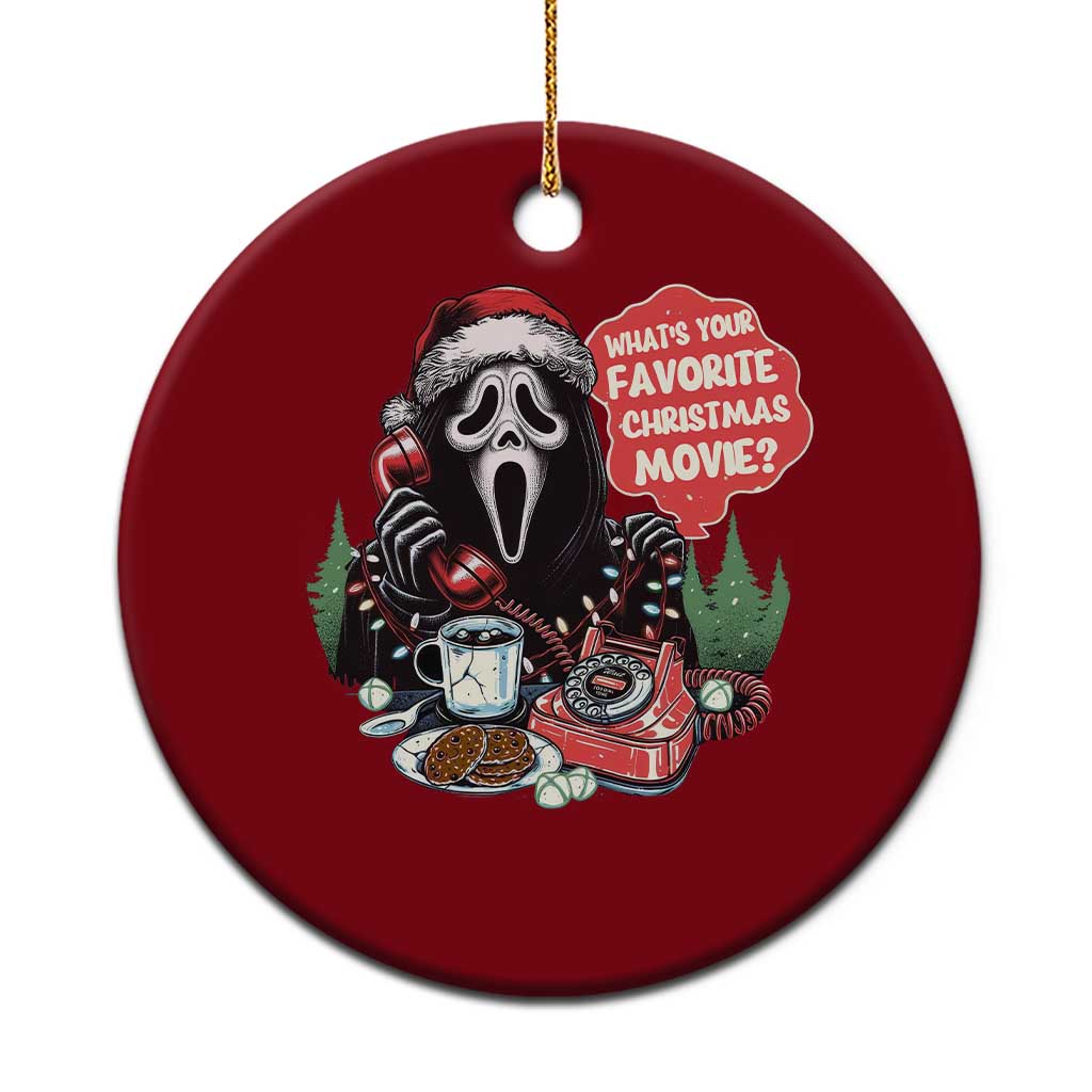 Funny Ghost Christmas Face Ceramic Ornament Whats Your Favorite Christmas Movie Spooky Xmas TS11 1pc Red Print Your Wear