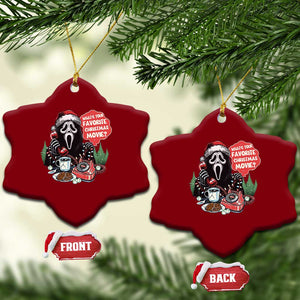 Funny Ghost Christmas Face Ceramic Ornament Whats Your Favorite Christmas Movie Spooky Xmas TS11 Print Your Wear