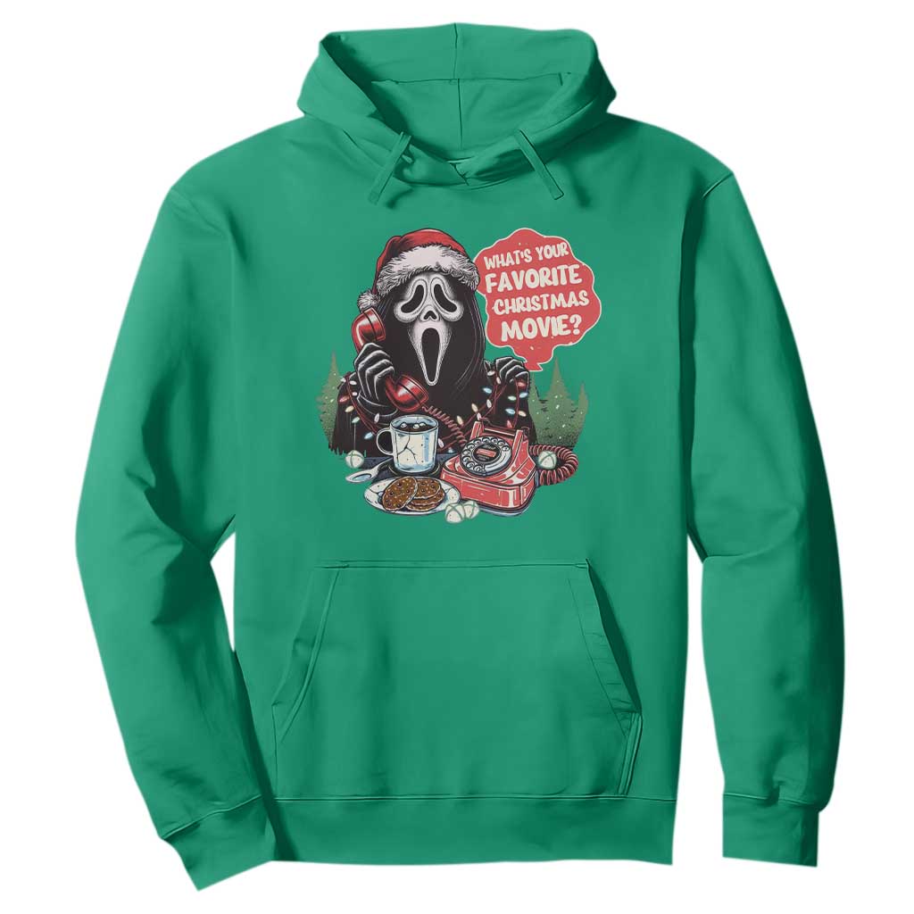 Funny Ghost Christmas Face Hoodie Whats Your Favorite Christmas Movie Spooky Xmas TS11 Irish Green Print Your Wear