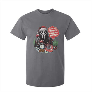 Funny Ghost Christmas Face T Shirt For Kid Whats Your Favorite Christmas Movie Spooky Xmas TS11 Charcoal Print Your Wear