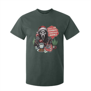 Funny Ghost Christmas Face T Shirt For Kid Whats Your Favorite Christmas Movie Spooky Xmas TS11 Dark Forest Green Print Your Wear