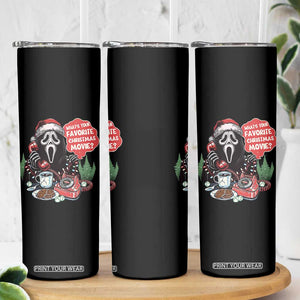 Funny Ghost Christmas Face Skinny Tumbler Whats Your Favorite Christmas Movie Spooky Xmas TS11 Print Your Wear