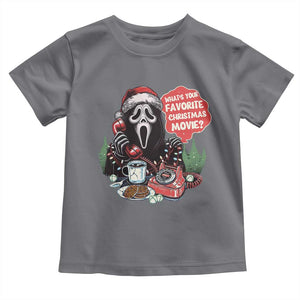 Funny Ghost Christmas Face Toddler T Shirt Whats Your Favorite Christmas Movie Spooky Xmas TS11 Charcoal Print Your Wear